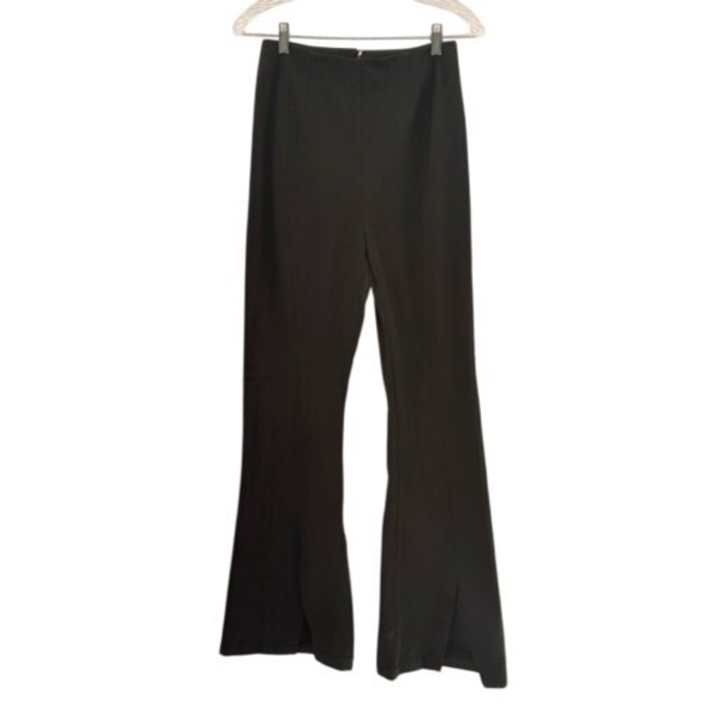 Free‎ People Pants Flare Women Size Small Black Split Leg High Rise